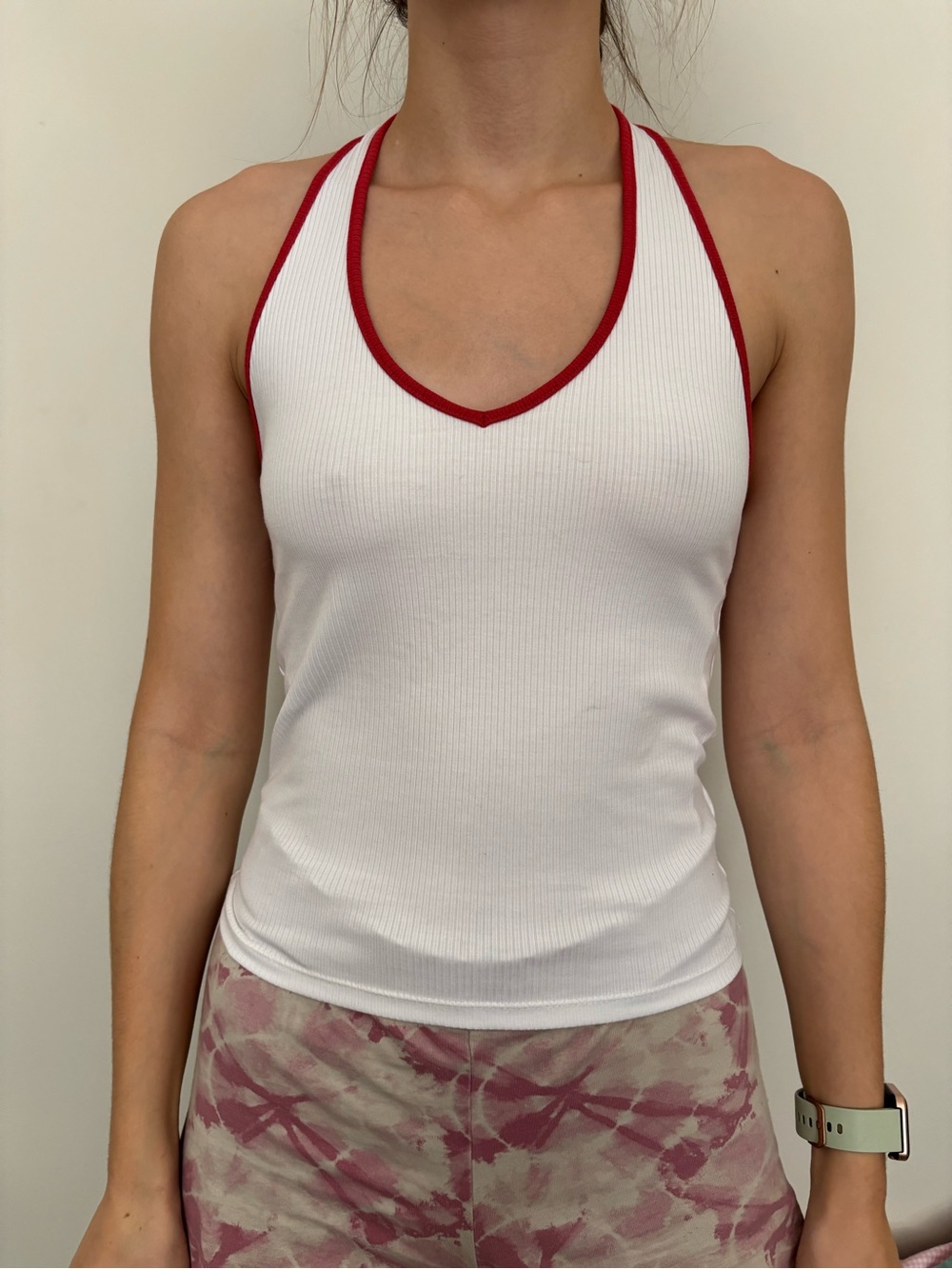 American Eagle White Ribbed Halter Tank and sage green halter top bundle